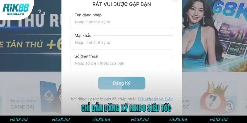 Chỉ dẫn đăng ký RIK88 siêu tốc cho bạn mới